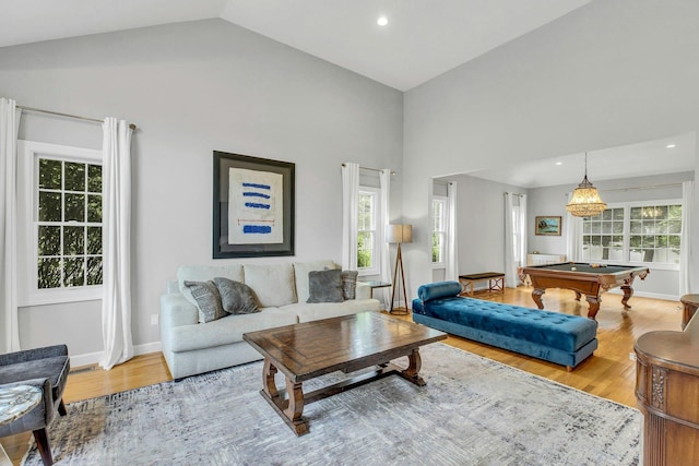 6 Esteves Ct, Melville, NY 11747 - living area featuring wood finished floors, plenty of natural light, pool table, baseboards, and recessed lighting