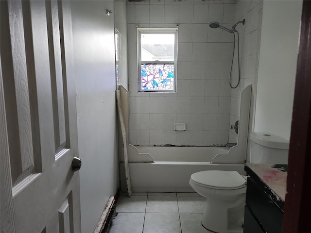 36 S 23rd St, Wyandanch, NY 11798 - full bathroom with toilet, tile patterned flooring, vanity, and shower / bath combination