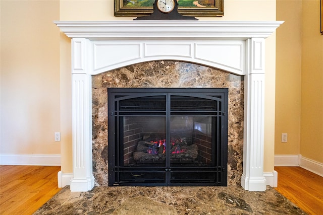 14 Gordon Ave, Plainview, NY 11803 - detailed view of a high end fireplace, wood finished floors, and baseboards