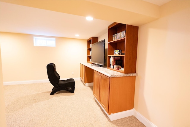 14 Gordon Ave, Plainview, NY 11803 - bar with light carpet, baseboards, and recessed lighting