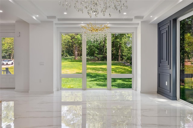 615 Union Rd, Spring Valley, NY 10977 - foyer entrance featuring light marble finish floors, healthy amount of natural light, and recessed lighting