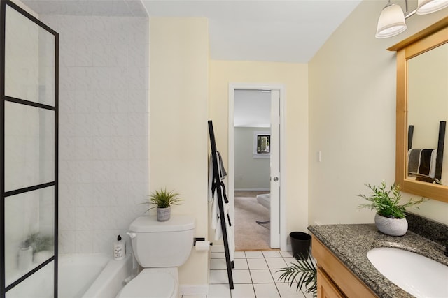 6 Davis Ave Unit A42, Rye, NY 10580 - full bath with toilet, vanity, tile patterned floors, bathtub / shower combination, and baseboards