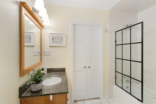 6 Davis Ave Unit A42, Rye, NY 10580 - bathroom featuring vanity, shower / bath combination, and tile patterned flooring