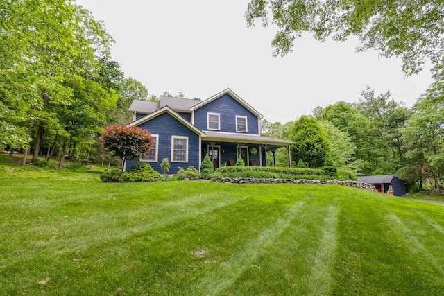 470 Winding Hill Rd, Montgomery, NY 12549 - view of front of house featuring a front lawn and a porch