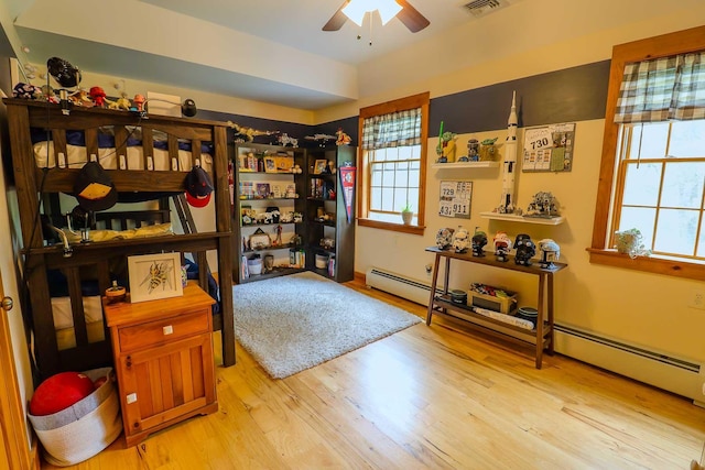 470 Winding Hill Rd, Montgomery, NY 12549 - office with ceiling fan, plenty of natural light, and wood finished floors