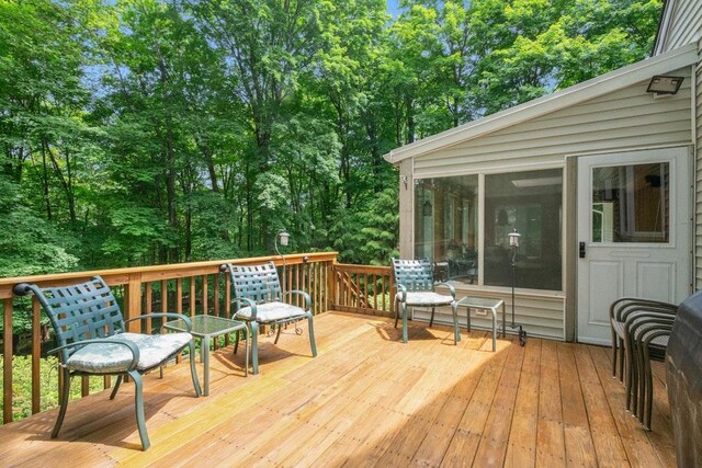 26 Mayberry Rd, Chappaqua, NY 10514 - deck featuring a sunroom