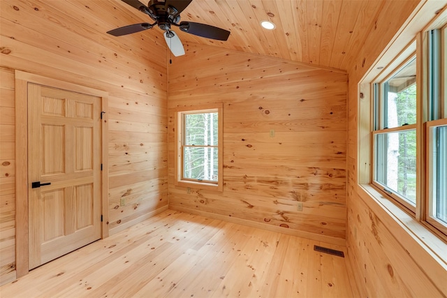 57 Zane Grey Way, Barryville, NY 12719 - empty room with wooden walls, healthy amount of natural light, a sauna / steam room, lofted ceiling, and light wood finished floors