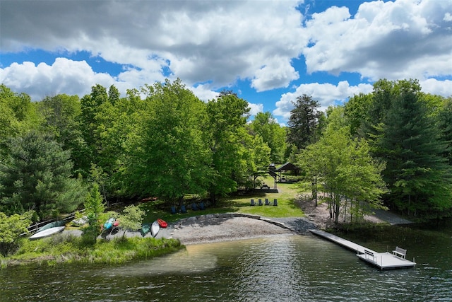 57 Zane Grey Way, Barryville, NY 12719 - water view featuring a floating dock and a forest