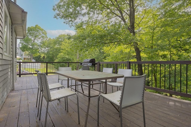 20 Hawk Nest Rd, Tomkins Cove, NY 10986 - wooden terrace featuring outdoor dining space and a grill
