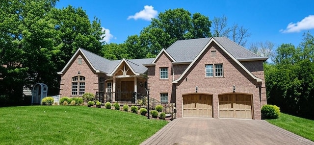 23 Tanners Rd, Great Neck, NY 11020 - view of front facade featuring a garage, a front lawn, and driveway