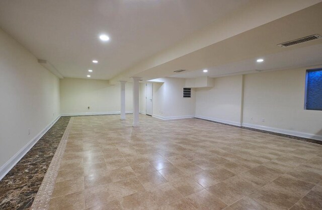 23 Tanners Rd, Great Neck, NY 11020 - finished below grade area with recessed lighting and baseboards