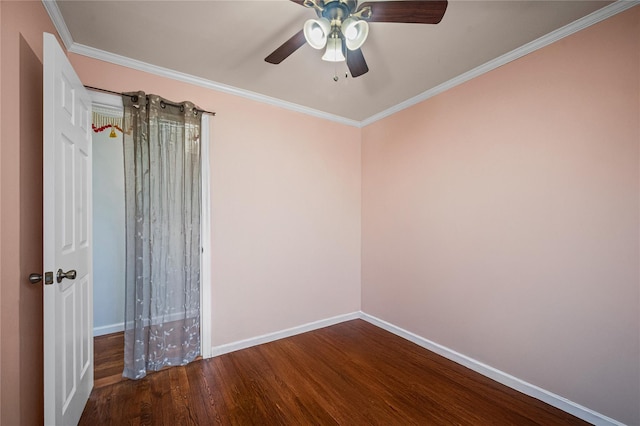 15 Salem Rd, Hicksville, NY 11801 - unfurnished room with wood finished floors, ceiling fan, and crown molding