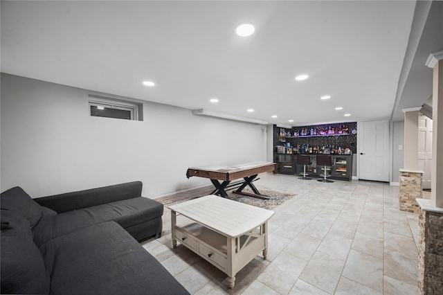 15 Salem Rd, Hicksville, NY 11801 - living area with bar and recessed lighting
