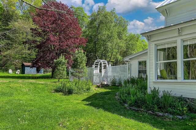 336 County Highway 5, Bovina Center, NY 13740 - view of yard featuring a storage unit