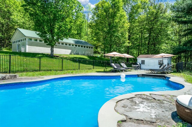 336 County Highway 5, Bovina Center, NY 13740 - view of pool featuring an outbuilding