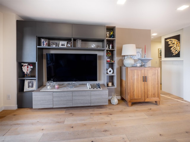 25-40 Shore Blvd Unit 17K, Astoria, NY 11102 - living area with hardwood / wood-style flooring, baseboards, and recessed lighting