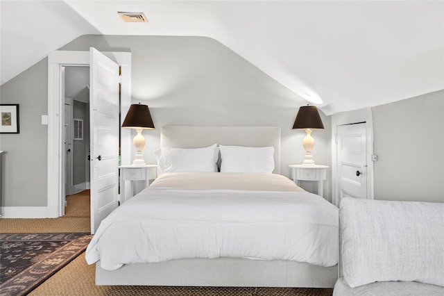 87 River Rd, Nyack, NY 10960 - bedroom with lofted ceiling and carpet floors
