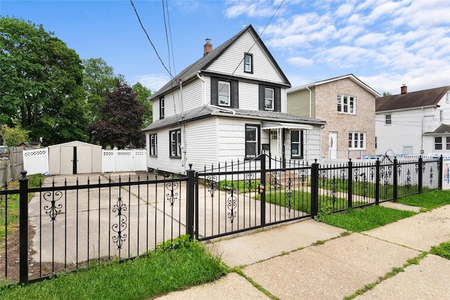 82 Laurel Ave, Hempstead, NY 11550 - view of front facade with a fenced front yard and a gate