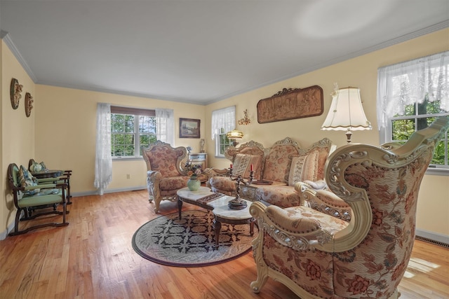 57 Wilner Rd, Somers, NY 10589 - living area featuring crown molding, wood finished floors, and baseboards