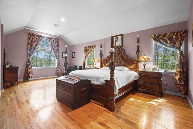 57 Wilner Rd, Somers, NY 10589 - bedroom with light wood-style flooring, vaulted ceiling, and baseboards