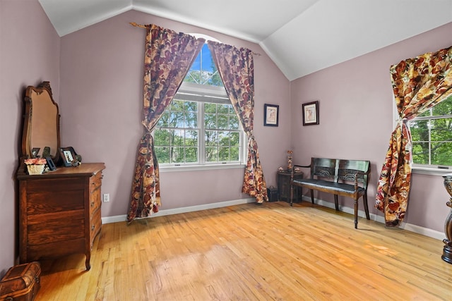 57 Wilner Rd, Somers, NY 10589 - sitting room featuring hardwood / wood-style flooring, lofted ceiling, and baseboards