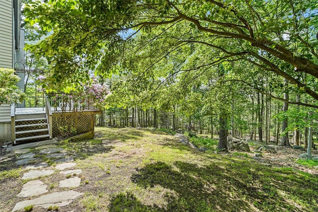 57 Wilner Rd, Somers, NY 10589 - view of yard featuring a wooden deck