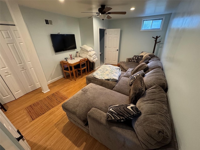 1009 Ethan Allen Dr Unit 1009, New Windsor, NY 12553 - living room with light wood finished floors, recessed lighting, ceiling fan, and baseboards