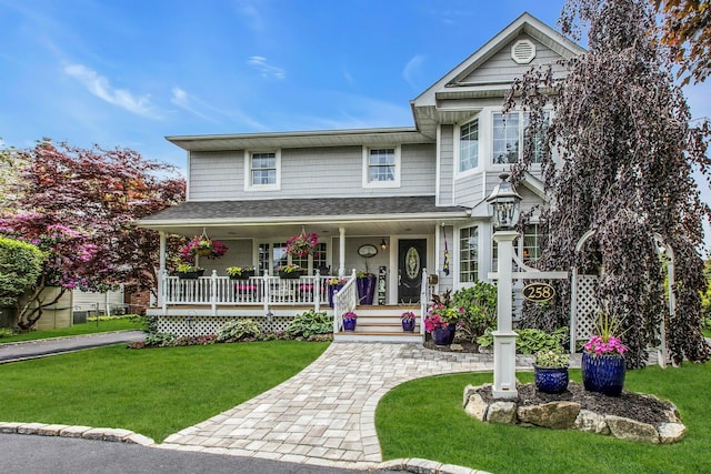 258 Timberpoint Rd, East Islip, NY 11730 - view of front of property with a porch and a front yard
