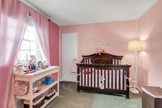 258 Timberpoint Rd, East Islip, NY 11730 - bedroom featuring carpet floors and ornamental molding