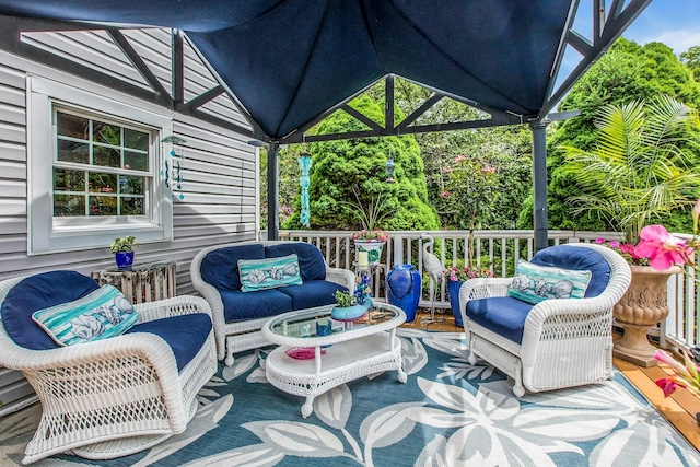 258 Timberpoint Rd, East Islip, NY 11730 - wooden terrace with outdoor lounge area