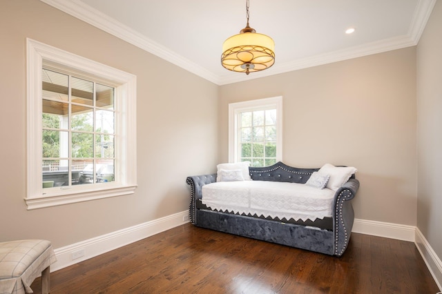 24 The Pnes, Old Westbury, NY 11568 - bedroom featuring baseboards, wood finished floors, crown molding, and recessed lighting