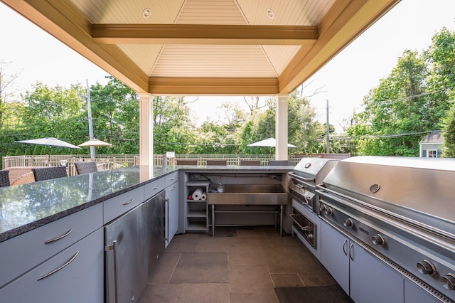 24 The Pnes, Old Westbury, NY 11568 - view of patio / terrace with a gazebo