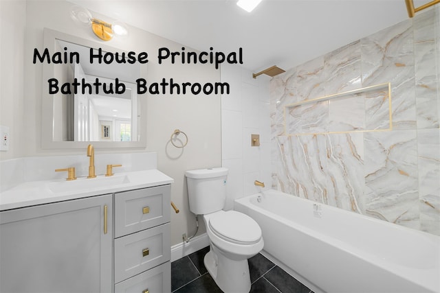 28 Snowberry Ln, Islandia, NY 11749 - full bathroom with vanity, shower / washtub combination, and tile patterned flooring