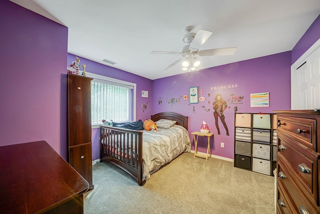 74 Gauguin Ct Unit 74, Middle Island, NY 11953 - bedroom with carpet floors, a ceiling fan, and baseboards