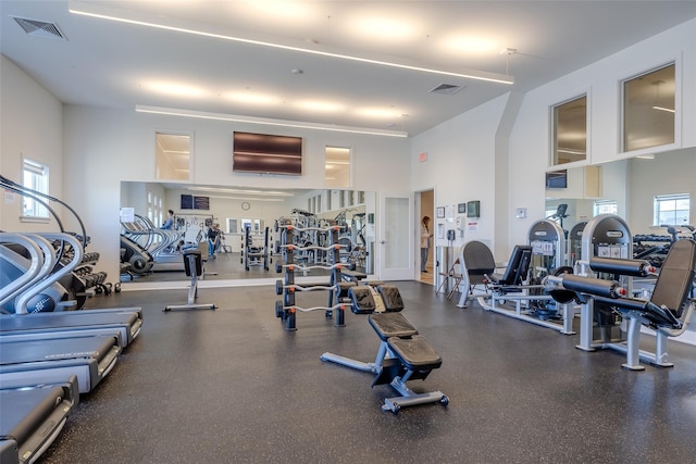 12 Grace Hall Ln, Yaphank, NY 11980 - gym with a towering ceiling