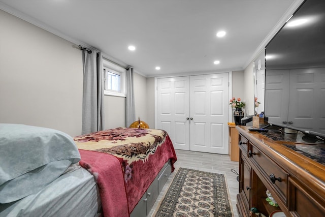 14627 Reeves Ave, Flushing, NY 11367 - bedroom featuring crown molding and recessed lighting