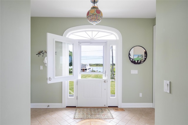 2335 Minnehaha Blvd, Southold, NY 11971 - tiled foyer entrance with baseboards and a water view