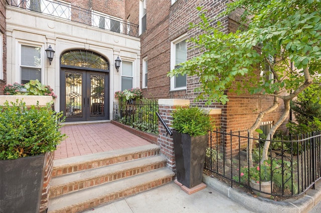 41-08 43rd St Unit 5J, Sunnyside, NY 11104 - doorway to property featuring french doors and brick siding