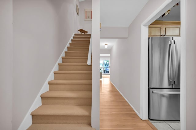 37 Scenic Cir, Croton-On-Hudson, NY 10520 - stairway featuring baseboards and wood finished floors