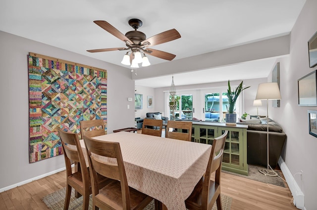 37 Scenic Cir, Croton-On-Hudson, NY 10520 - dining room with light wood-type flooring and ceiling fan