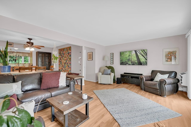 37 Scenic Cir, Croton-On-Hudson, NY 10520 - living room with plenty of natural light, ceiling fan, and light wood-style flooring