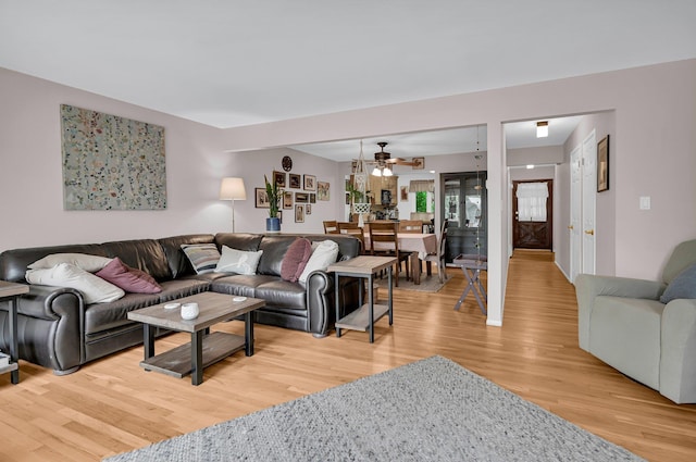 37 Scenic Cir, Croton-On-Hudson, NY 10520 - living area featuring light wood-style flooring and ceiling fan