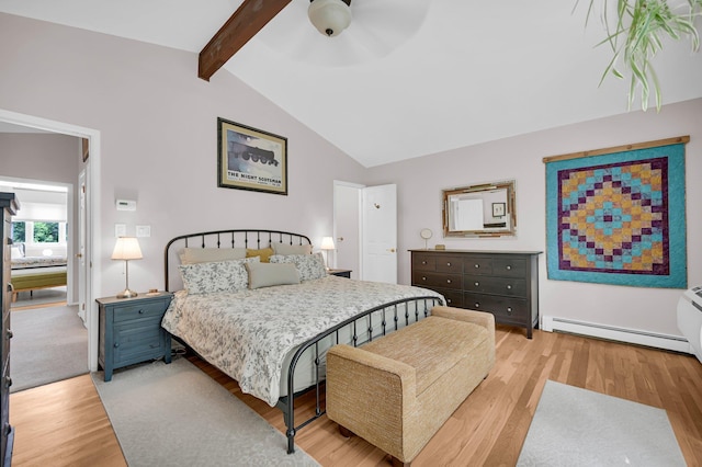37 Scenic Cir, Croton-On-Hudson, NY 10520 - bedroom with a baseboard heating unit, light wood-type flooring, and a ceiling fan