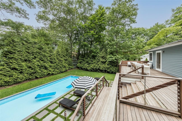 21 Hillside Dr W, Sag Harbor, NY 11963 - deck with an outdoor pool
