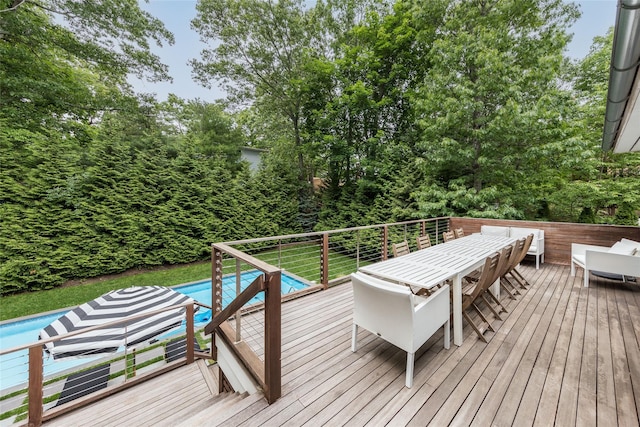 21 Hillside Dr W, Sag Harbor, NY 11963 - wooden deck featuring outdoor dining space