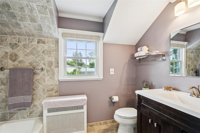 1515 Kenneth Ave, Baldwin, NY 11510 - full bath with vanity, plenty of natural light, baseboards, toilet, and ornamental molding