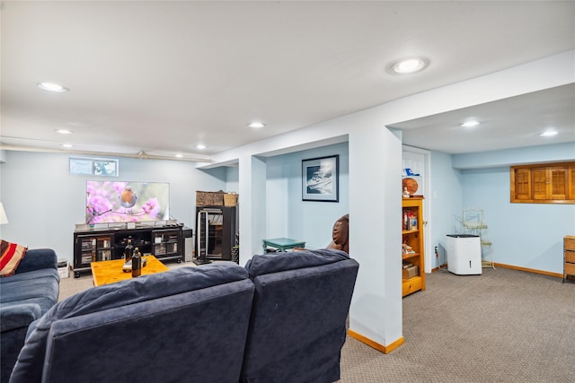 1515 Kenneth Ave, Baldwin, NY 11510 - living area with carpet, recessed lighting, and baseboards