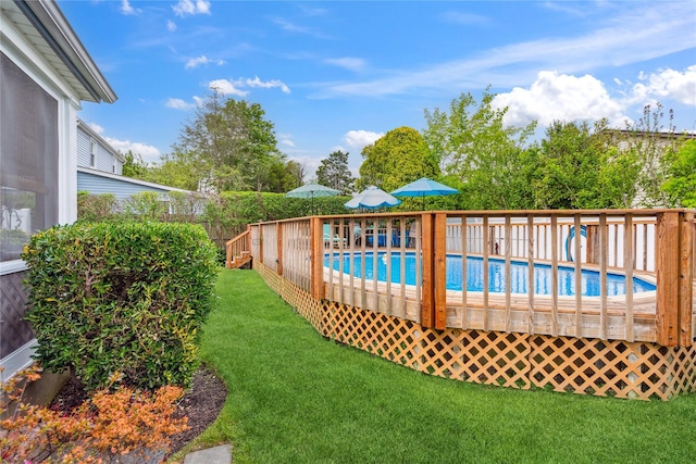1515 Kenneth Ave, Baldwin, NY 11510 - view of swimming pool featuring a wooden deck