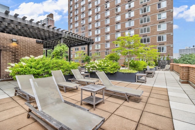 345 E 93rd St Unit 25Ak, New York Manhattan, NY 10128 - view of patio featuring a pergola