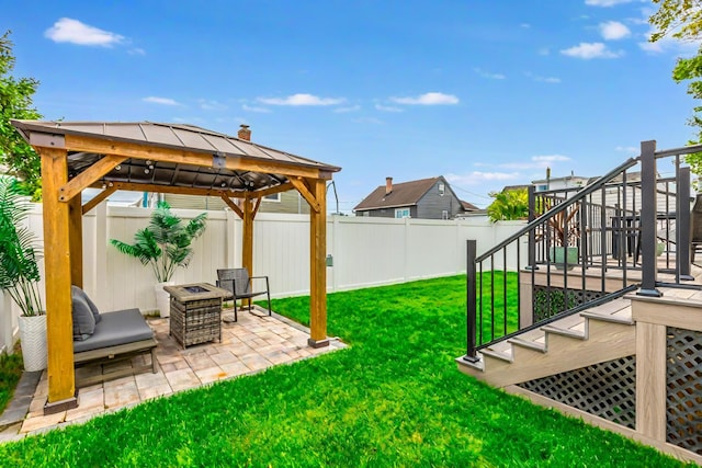 29 Mckinley Ave, Lindenhurst, NY 11757 - view of yard with a gazebo, a patio, and stairway